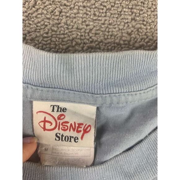 Vintage 90s Disney Store T Shirt Men M Blue Mickey Mouse Graphic Pocket Crewneck - Picture 3 of 10